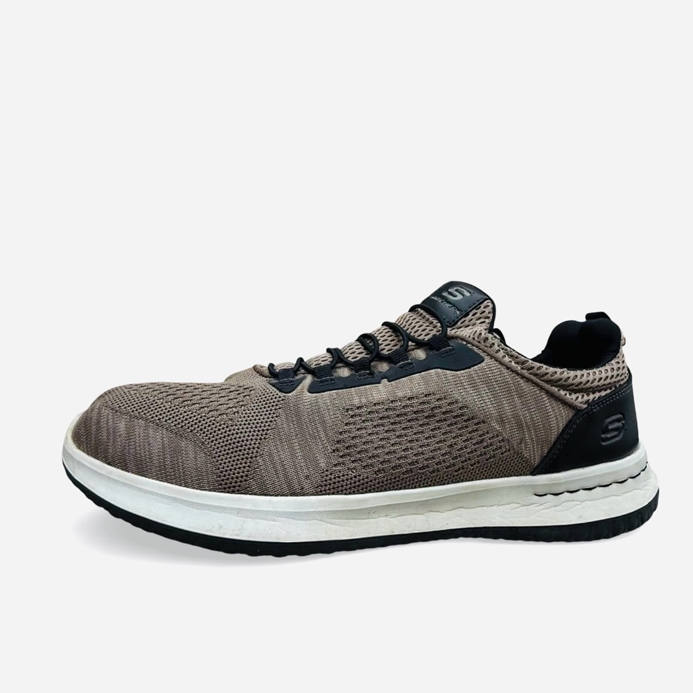 Skechers Delson Brewton Shoes Mens 13 Tan Beige Brown Slip On Running Sneakers - Picture 4 of 13